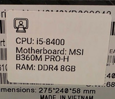 Intel Core i5 8400, MSI B360M